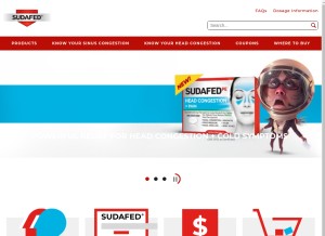 How sudafed.com looks like on a tablet such as an iPad.