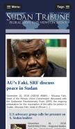 How sudantribune.com looks like on a mobile device such as an iPhone.