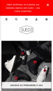 How suede-store.com looks like on a mobile device such as an iPhone.