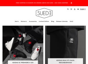How suede-store.com looks like on a tablet such as an iPad.