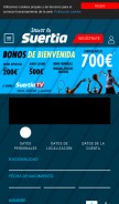 How suertia.es looks like on a mobile device such as an iPhone.