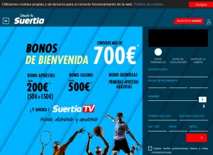 How suertia.es looks like on a tablet such as an iPad.