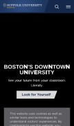 How suffolk.edu looks like on a mobile device such as an iPhone.