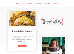 How sugardishme.com looks like on a tablet such as an iPad.