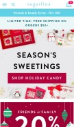 How sugarfina.com looks like on a mobile device such as an iPhone.