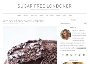 How sugarfreelondoner.com looks like on a tablet such as an iPad.