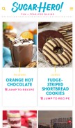 How sugarhero.com looks like on a mobile device such as an iPhone.
