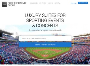 How suiteexperiencegroup.com looks like on a tablet such as an iPad.