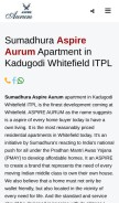 How sumadhuraaspireaurum.com looks like on a mobile device such as an iPhone.