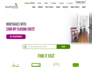 How summitcreditunion.com looks like on a tablet such as an iPad.
