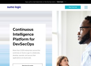 How sumologic.com looks like on a tablet such as an iPad.