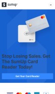 How sumup.com looks like on a mobile device such as an iPhone.