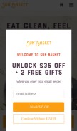How sunbasket.com looks like on a mobile device such as an iPhone.