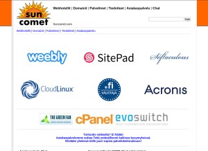 How suncomet.fi looks like on a tablet such as an iPad.