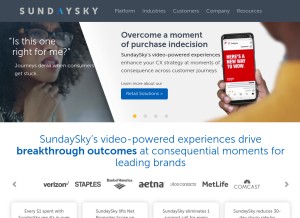 How sundaysky.com looks like on a tablet such as an iPad.