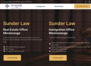 How sunderlawoffice.com looks like on a tablet such as an iPad.