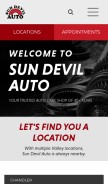 How sundevilauto.com looks like on a mobile device such as an iPhone.