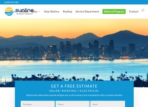 How sunlineenergy.com looks like on a tablet such as an iPad.