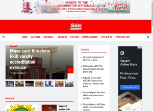 How sunnewsonline.com looks like on a tablet such as an iPad.