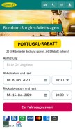 How sunnycars.de looks like on a mobile device such as an iPhone.
