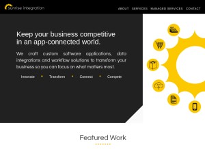 How sunriseintegration.com looks like on a tablet such as an iPad.