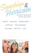 How sunshineandhurricanes.com looks like on a mobile device such as an iPhone.