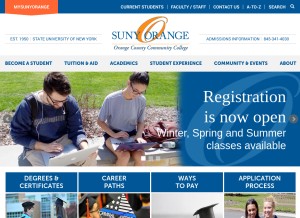 How sunyorange.edu looks like on a tablet such as an iPad.