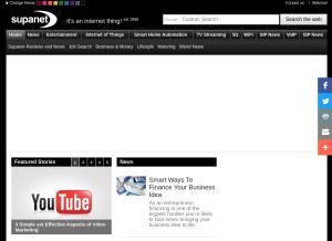 How supanet.com looks like on a tablet such as an iPad.