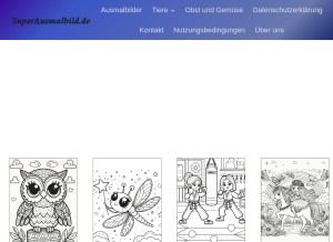 How superausmalbild.de looks like on a tablet such as an iPad.