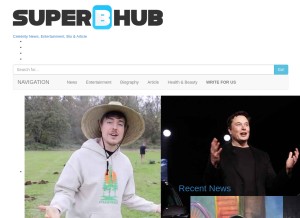 How superbhub.com looks like on a tablet such as an iPad.