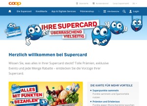 How supercard.ch looks like on a tablet such as an iPad.