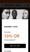 How superdry.com looks like on a mobile device such as an iPhone.