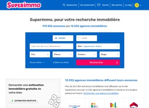 How superimmo.com looks like on a tablet such as an iPad.