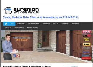 How superiorgaragedoorsatlanta.com looks like on a tablet such as an iPad.