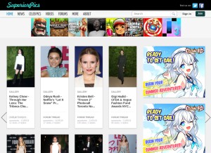 How superiorpics.com looks like on a tablet such as an iPad.