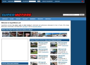 How supermotors.net looks like on a tablet such as an iPad.
