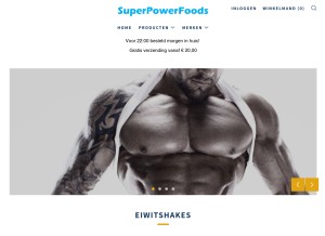 How superpowerfoods.nl looks like on a tablet such as an iPad.