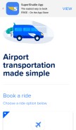 How supershuttle.com looks like on a mobile device such as an iPhone.