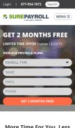 How surepayroll.com looks like on a mobile device such as an iPhone.