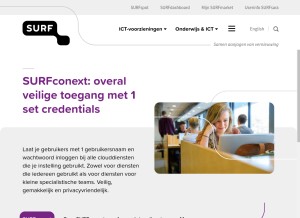 How surfconext.nl looks like on a tablet such as an iPad.