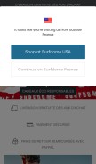How surfdome.fr looks like on a mobile device such as an iPhone.