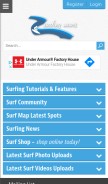 How surfing-waves.com looks like on a mobile device such as an iPhone.
