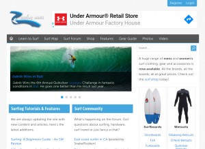 How surfing-waves.com looks like on a tablet such as an iPad.