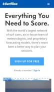 How surfline.com looks like on a mobile device such as an iPhone.