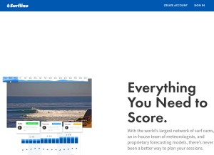 How surfline.com looks like on a tablet such as an iPad.