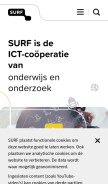 How surfnet.nl looks like on a mobile device such as an iPhone.