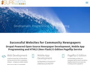 How surfnewmedia.com looks like on a tablet such as an iPad.
