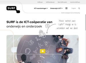 How surfsara.nl looks like on a tablet such as an iPad.