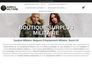 How surplu-militaire.xyz looks like on a tablet such as an iPad.