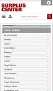 How surpluscenter.com looks like on a mobile device such as an iPhone.